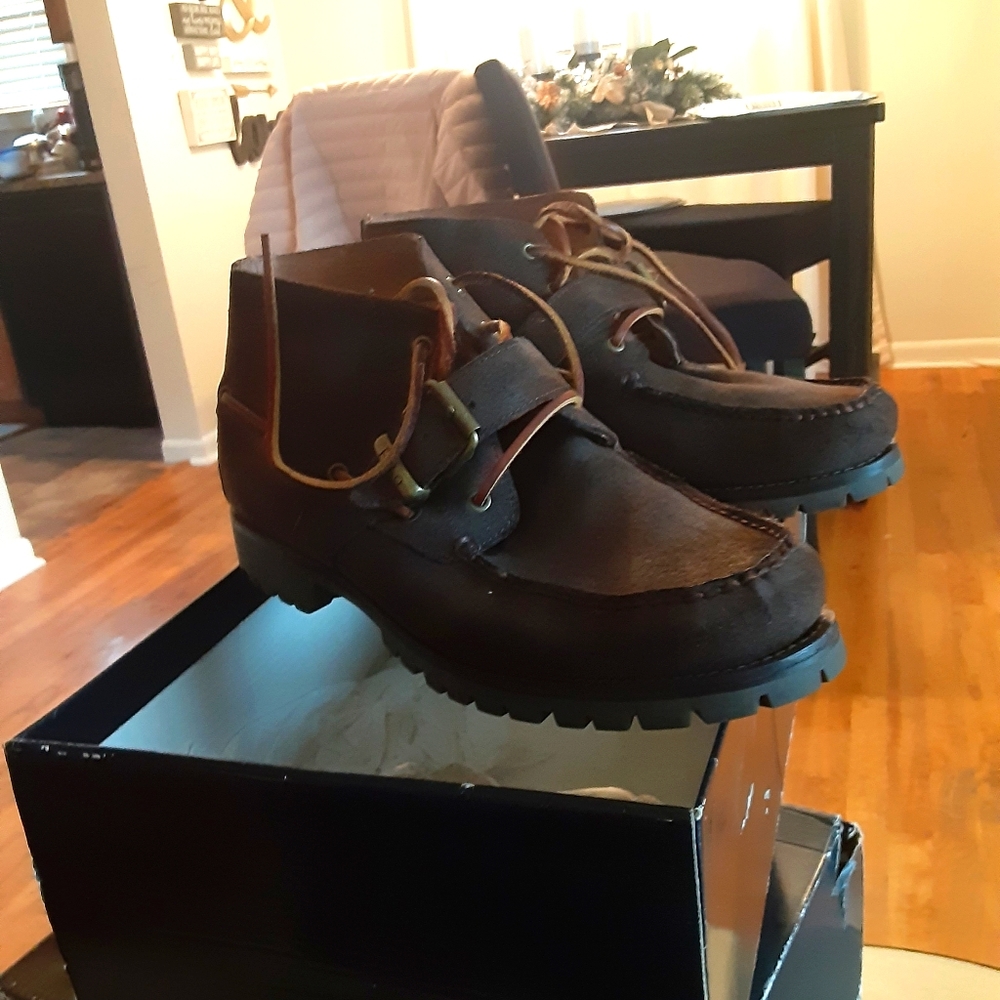 Ralph Lauren dark brown rumford boots